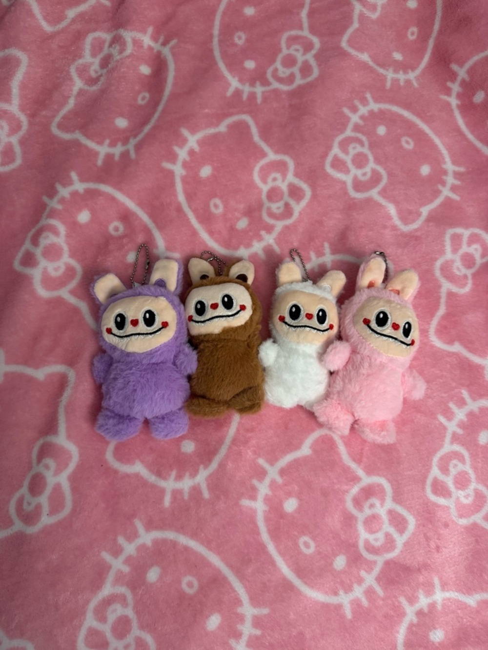 Plush Bunny Monster Keychain Bag Charm - New set of 4
